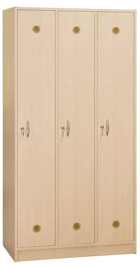 SSL - 180 - 90 šatní skříň dřevěná, 3-dveřová, háček, 1800 x 900 x 500, sokl, javor horský